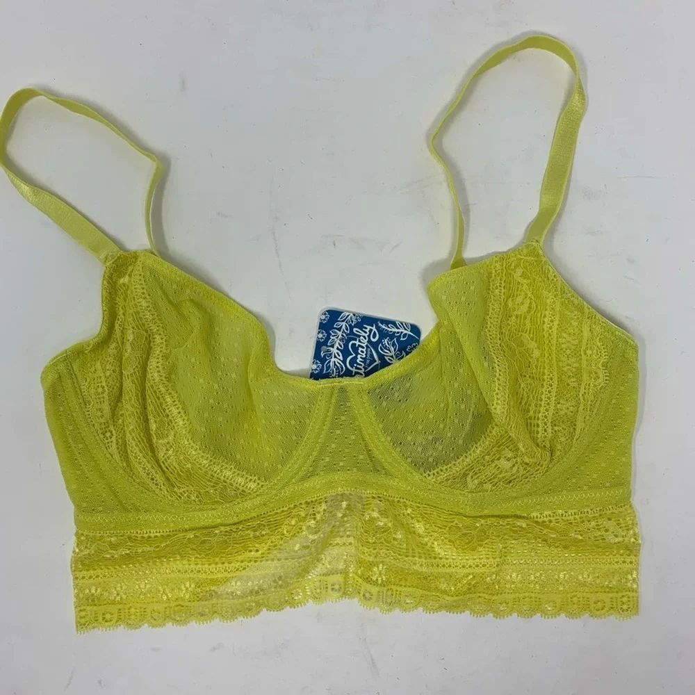 Free People Yellow Longline Bra 32D Get Off My Cloud New‎